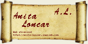 Anita Lončar vizit kartica